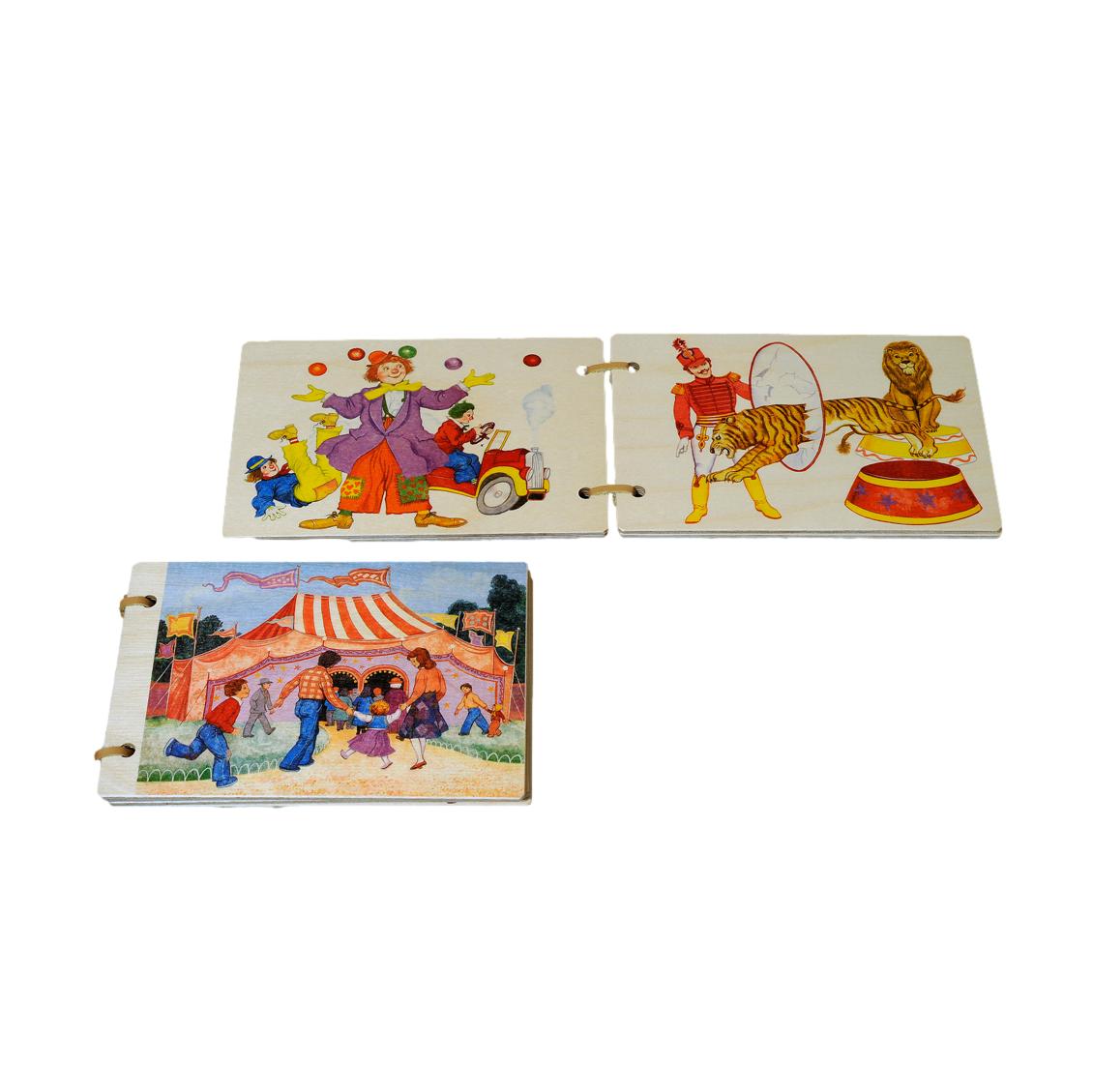 Atelier Fischer Wooden Book: Circus - wood, leather for open-ended play - Title: Default Title
