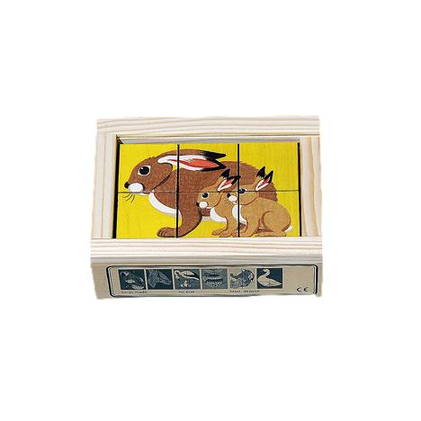 Atelier Fischer Wooden Cube Animal Puzzle - (6 Pieces) - wood Puzzles for open-ended play - Title: Default Title