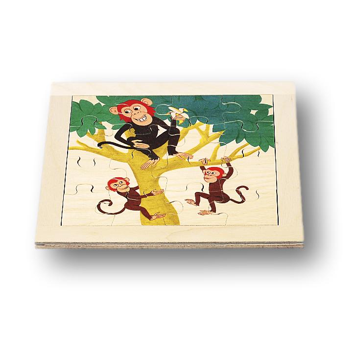 Atelier Fischer Wooden Jigsaw Puzzle - Monkey (16 pcs) - wood Jigsaw Puzzles for open-ended play - Title: Default Title