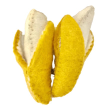 Two felt bananas on a white background