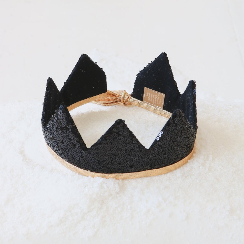 “Black Sequins” Fairy Tale Crown - cotton for open-ended play - Title: Default Title