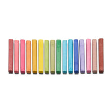 Set of colorful chalks arranged in a row on a white background
