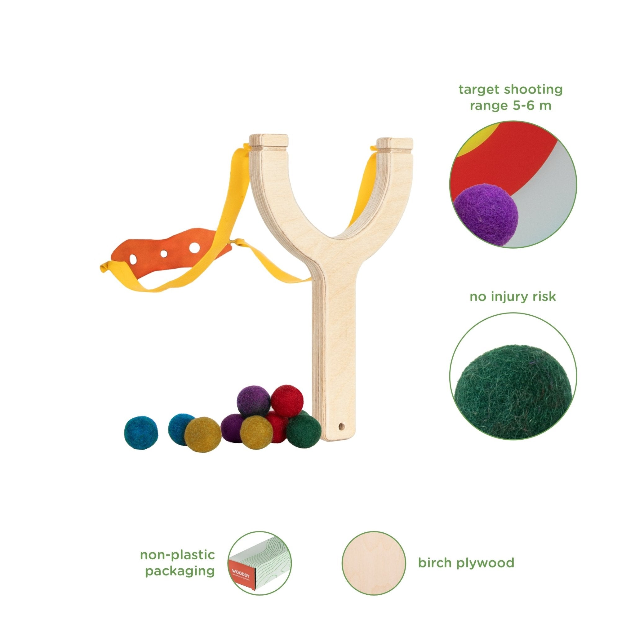 Children's Wooden Sling Shot Set by Woodsy | Toy Weapons- Blue