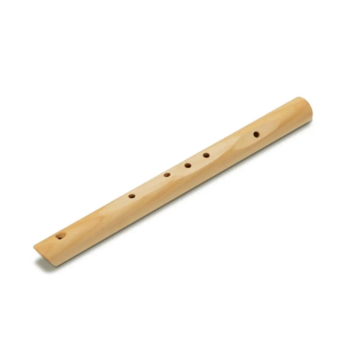 Wooden flute on a white background
