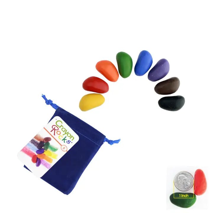 Crayon Rocks 8 Colors in Blue Bag - natural Crayons for open-ended play - Title: Default Title