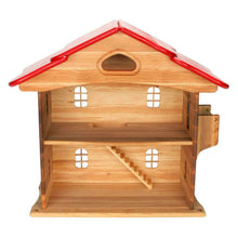 Drewart Lilla's Dollhouse with Red Roof - wood, natural for open-ended play - Title: Default Title