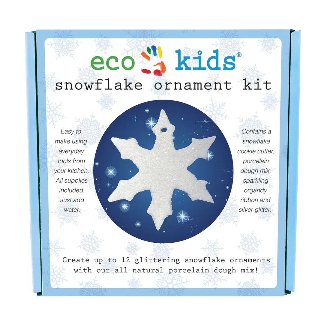 Eco-Kids branded snowflake ornament kit on a white background