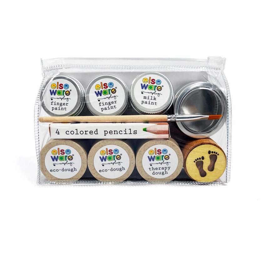 See through pouch containing multiple items from Elseware Unplug on a white background