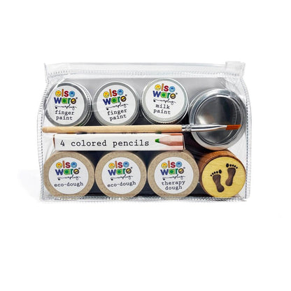 See through pouch containing multiple items from Elseware Unplug on a white background