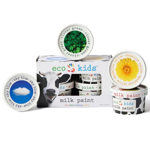 Eco-Kids Non-Toxic Milk Paint (4 Colors) - silk, natural Art & Craft Paint for open-ended play - Title: Default Title