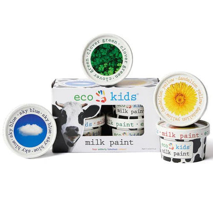 Eco-Kids Non-Toxic Milk Paint (4 Colors) - silk, natural Art & Craft Paint for open-ended play - Title: Default Title