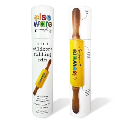 White tube depicting Elseware Unplug mini silicone rolling pin on a white background