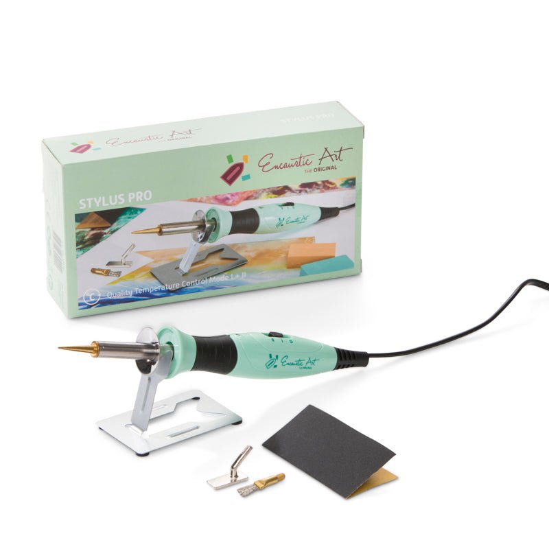 Encaustic Art Stylus Pro with brush tip accessories on a white background