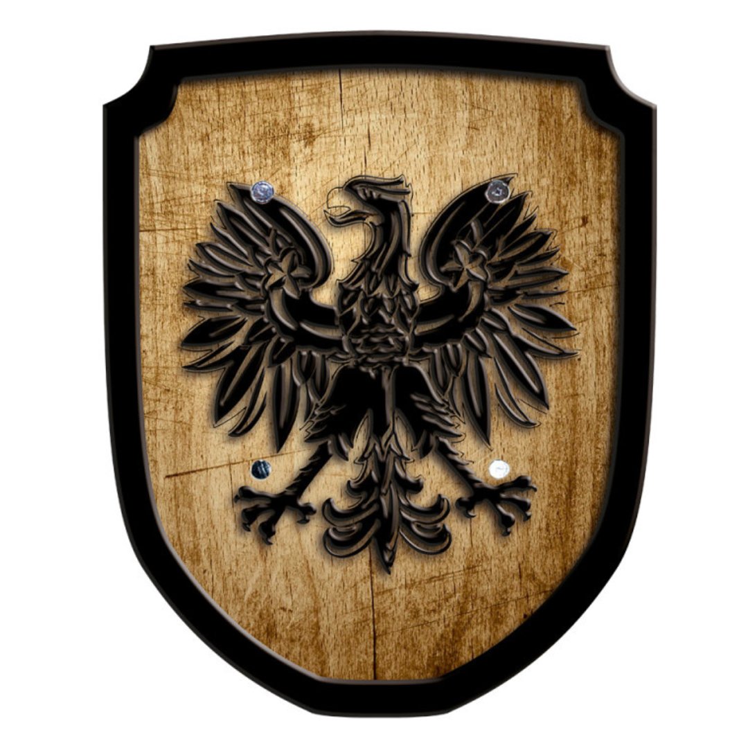 Escutcheon Wooden Play Shield - Eagle - wood, leather Pretend Play for open-ended play - Title: Default Title