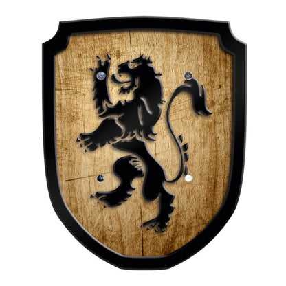 Escutcheon Wooden Play Shield - Lion - wood, leather Pretend Play for open-ended play - Title: Default Title