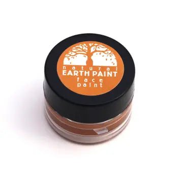 Natural Earth Paint jar in orange on a white background