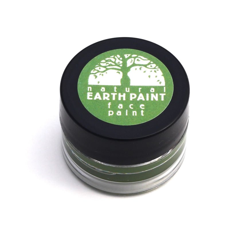 Natural Earth Paint jar in green on a white background