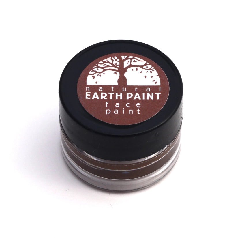 Natural Earth Paint jar in brown on a white background