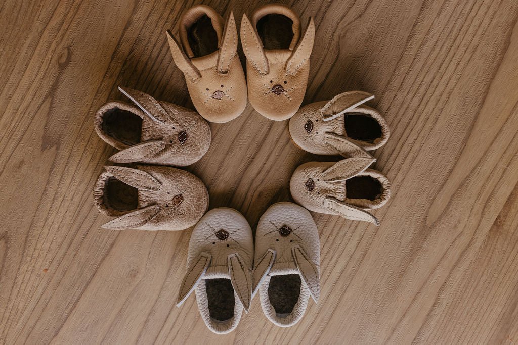 Flax Bunnies // Cute Critters Leather Shoes Baby and Toddler Bunny