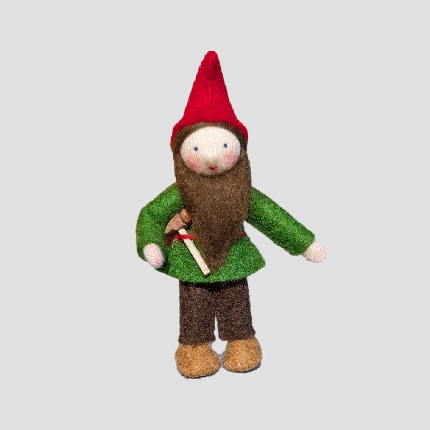 Forest Gnome Family - Dad - wood, cotton, wool, felt Dolls for open-ended play - Skin Tone: Fair Skin