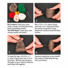 Photo instructions on how to needle felt a gnome