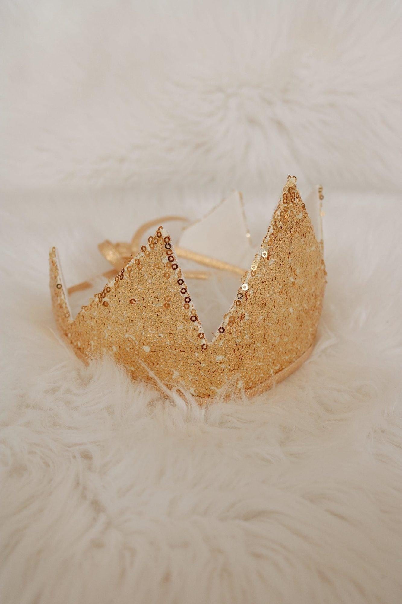 “Gold Sequins” Crown - cotton for open-ended play - Title: Default Title