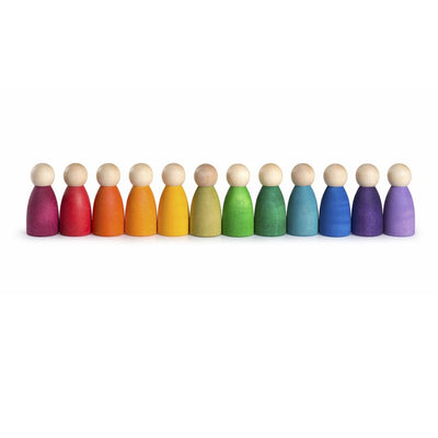 Grapat Colorful Nins Wooden Peg People - wood, cotton Wooden Figures for open-ended play - Title: Default Title