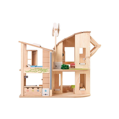 Green Dollhouse with Furniture