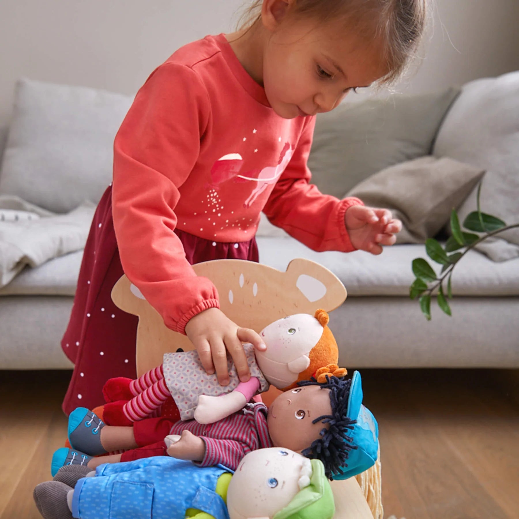 Haba Roya Doll with child and other dolls