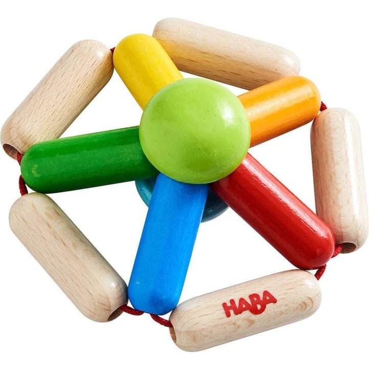 HABA Wooden Clutching Toy Carousel Rattle - wood, natural Baby Toys for open-ended play - Title: Default Title