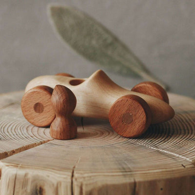 Handmade Wooden Racing Car with Driver - wood, natural, beeswax Vehicles for open-ended play - Wood: Beech