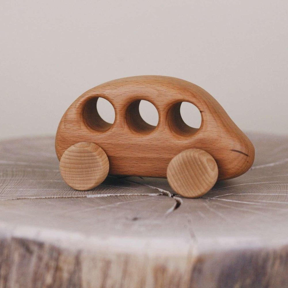 Handmade Wooden Simple Bus - wood, natural, beeswax Vehicles for open-ended play - Title: Default Title