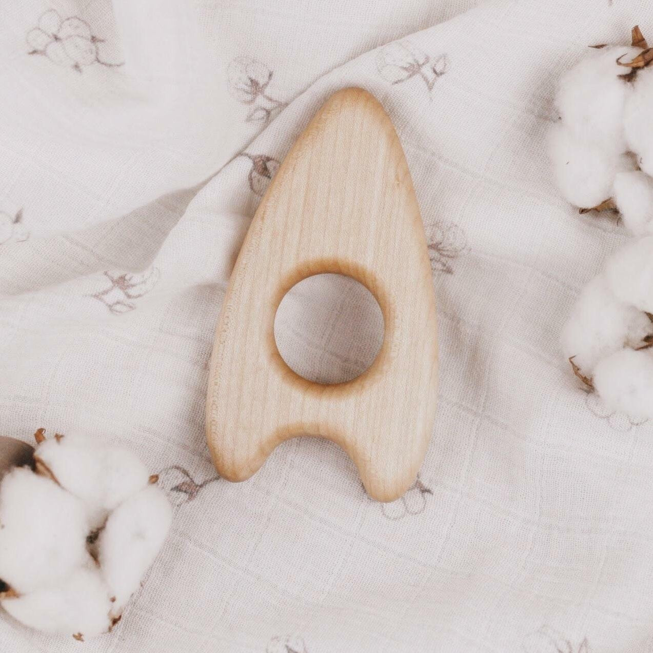 Handmade Wooden "Teether Rocket" by Tateplota - wood, natural Baby Toys for open-ended play - Title: Default Title
