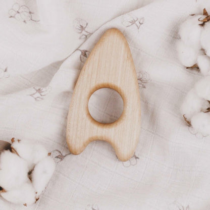 Handmade Wooden "Teether Rocket" by Tateplota - wood, natural Baby Toys for open-ended play - Title: Default Title