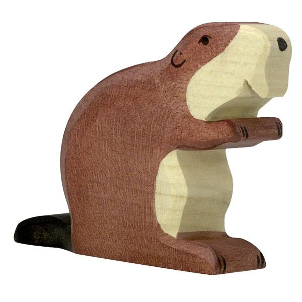 Holztiger Wooden Figure - Beaver - wood Wooden Figures for open-ended play - Title: Default Title