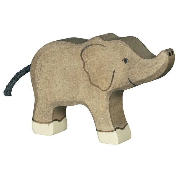 Holztiger Wooden Figure - Elephant, Small, Trunk Raised - wood Wooden Figures for open-ended play - Title: Default Title