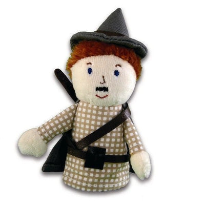Hunter Finger Puppet - wood, cotton Finger Puppets for open-ended play - Title: Default Title