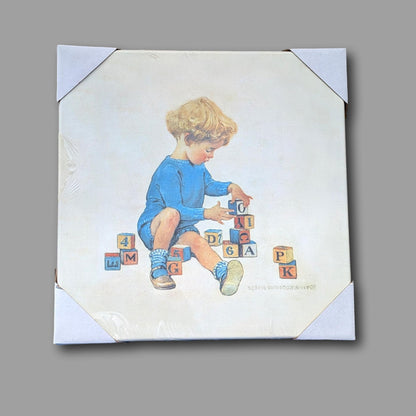 Jessie willcox smith stretched canvas boy with blocks front