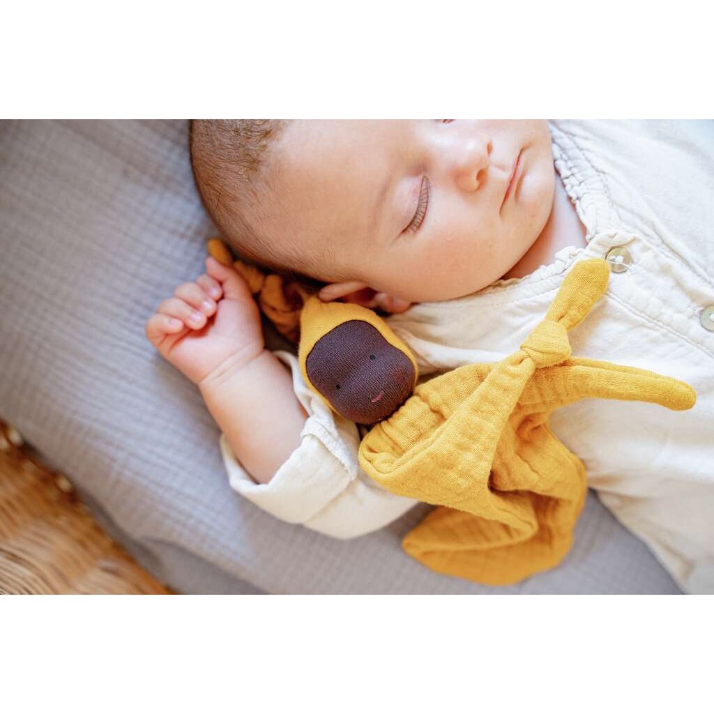 Kathe Kruse Waldorf Gnome Doll, Small Ochre - cotton, wool Stuffed Animals for open-ended play - Title: Default Title
