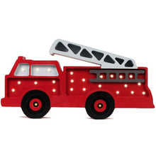 Red fire truck lamp with a ladder on a white background