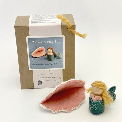 Mermaid play set with packaging on a white background