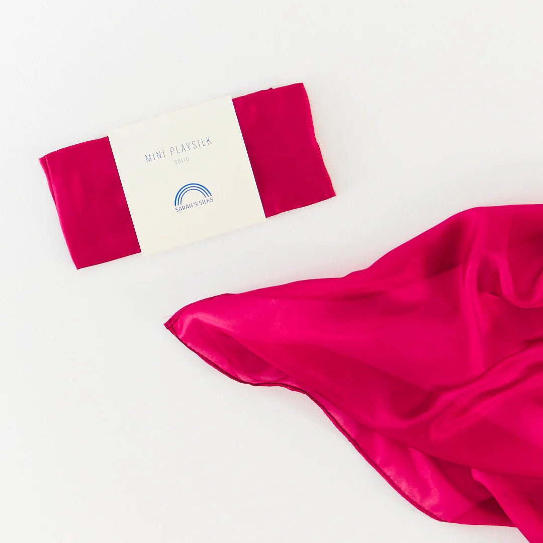 Red violet mini playsilk on a white background