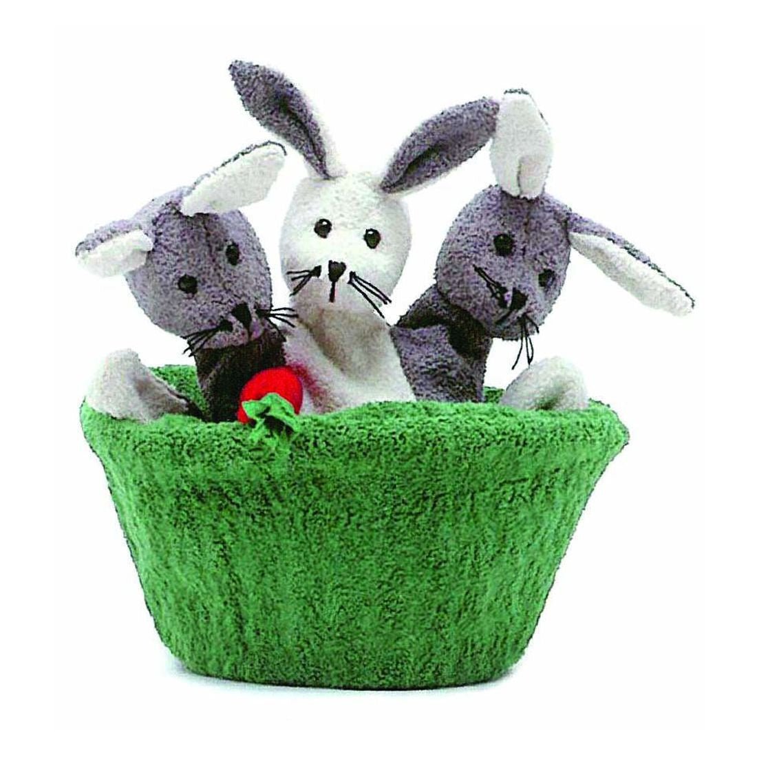 Mix Bunny Hand Puppet in basket with carrot