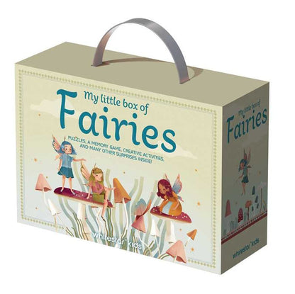 Box of 'My Little Box of Fairies' with illustrations of fairies on a white background