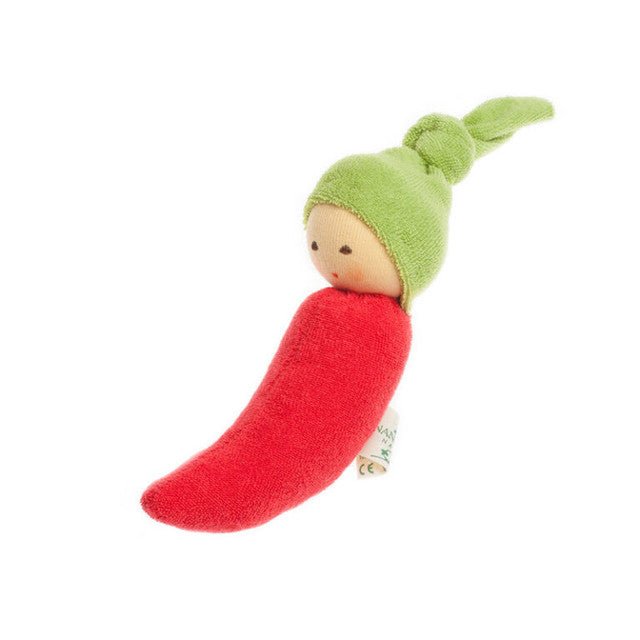 Nanchen Chili Rattle Doll - cotton, wool Dolls for open-ended play - Title: Default Title