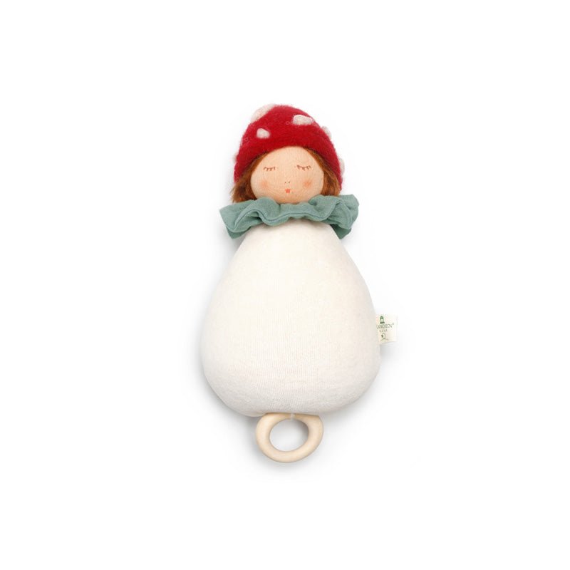 Nanchen Fairytale Music Doll "Pilzchen" (Little Mushroom) - wood, cotton, wool, natural Dolls for open-ended play - Title:...
