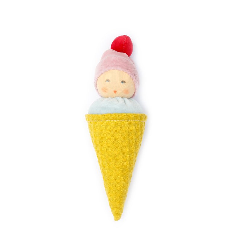 Nanchen Ice Cream Baby Rattle Doll - cotton, wool Dolls for open-ended play - Title: Default Title