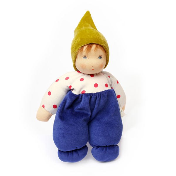 Nanchen "Tüpfchen" (Dot) Organic Cotton Doll - Blue - cotton, wool, natural Dolls for open-ended play - Title: Default Title