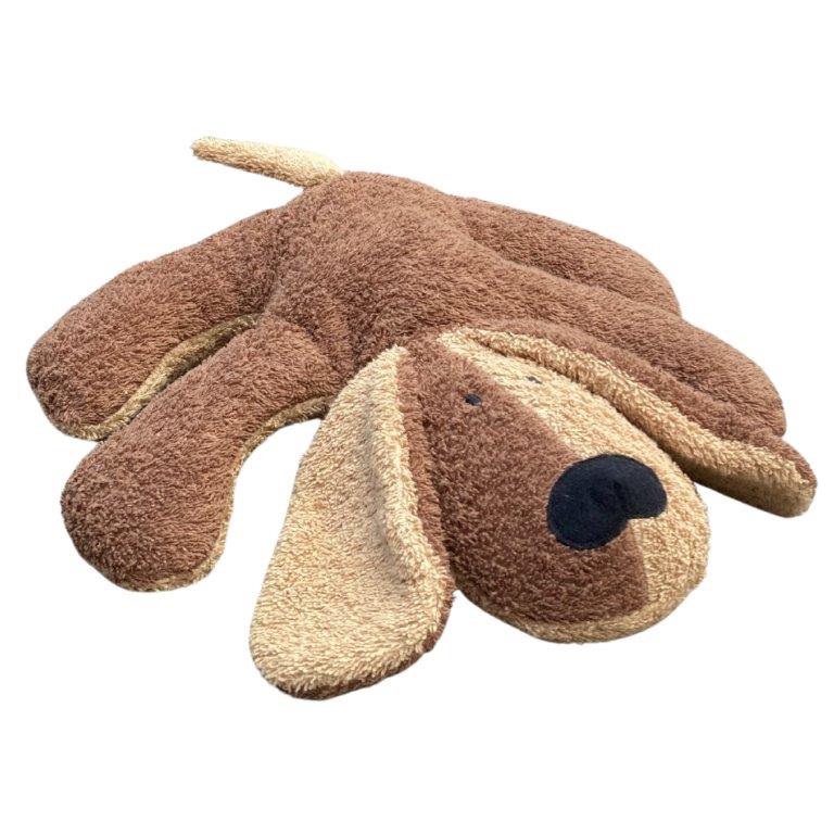 Brown dog stuffed animal on a white background