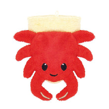 Organic Cotton Crab Washcloth Pupppet - cotton Bath Toys for open-ended play - Size: Child Size